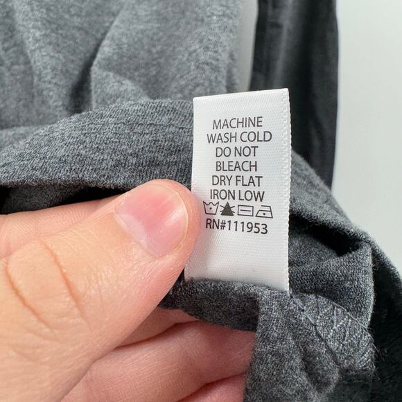 NWOT Active Basic V-neck Gray Long Sleeve t shirt - Picture 3 of 5